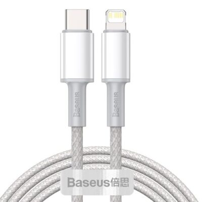 Baseus High Density Braided Series Fast Charging Datov&yacute; Kabel USB-C - Lighting 20W 2m White