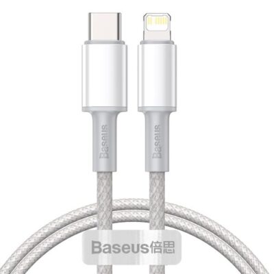 Baseus High Density Braided Series Fast Charging Datov&yacute; Kabel USB-C - Lighting 20W 1m White