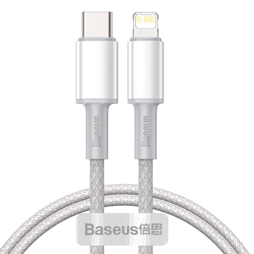 Baseus High Density Braided Series Fast Charging Datový Kabel USB-C - Lighting 20W 1m White