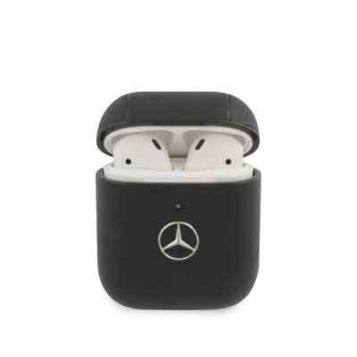 Mercedes Kožené puzdro pre AirPods 1/2 MEA2CSLBK Čierne