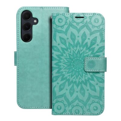 Puzdro Mezzo Book Samsung Galaxy A35 5G, vzor mandala - zelen&eacute;