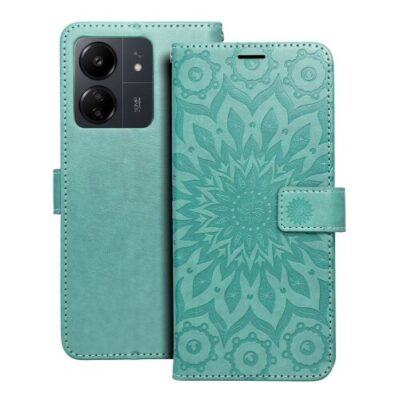 Puzdro Mezzo Book Xiaomi Redmi 13C/Poco C65, vzor mandala - zelené