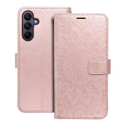 Puzdro Mezzo Book Samsung Galaxy A15 4G/A15 5G, vzor mandala - ružovo-zlat&eacute;