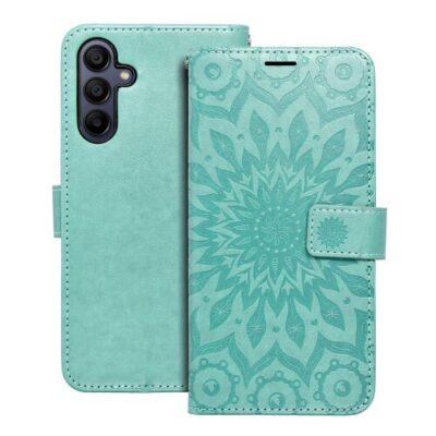 Puzdro Mezzo Book Samsung Galaxy A15 4G/A15 5G, vzor mandala - zelen&eacute;