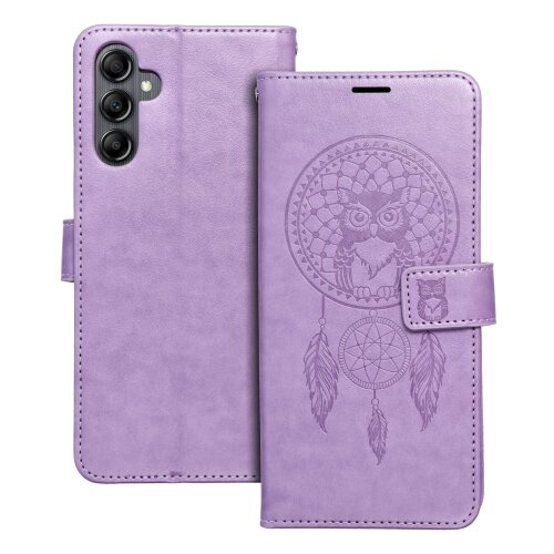 Puzdro Mezzo Book Samsung Galaxy A14 4G/A14 5G, vzor dreamcatcher - fialové