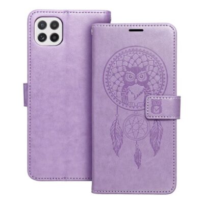Puzdro Mezzo Book Samsung Galaxy A22 5G, vzor dreamcatcher - fialov&eacute;
