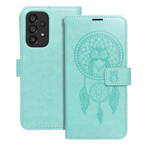 Puzdro Mezzo Book Samsung Galaxy A12/M12, vzor dreamcatcher - zelené