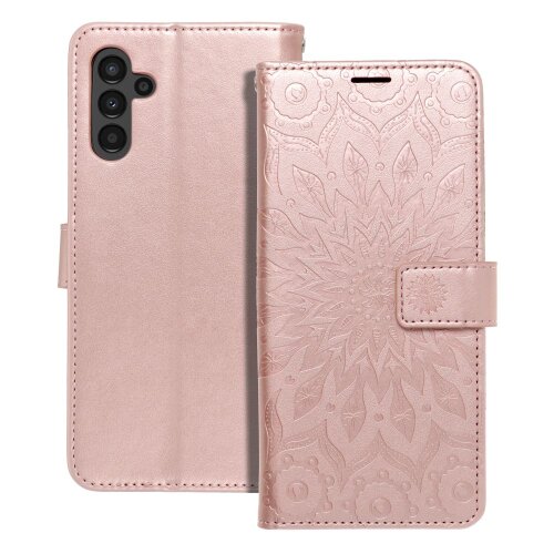 Puzdro Mezzo Book Samsung Galaxy A13 5G/A04S, vzor mandala - ružovo-zlaté