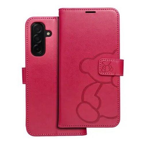 Puzdro Mezzo Book Samsung Galaxy A36 5G, vzor medvedík - červené