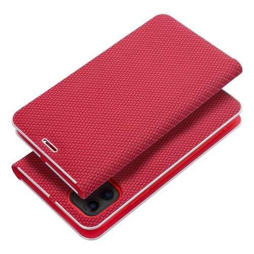 Puzdro Luna Book Carbon iPhone 16 Pro Max - červené