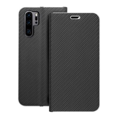 Puzdro Luna Book Carbon Huawei P30 Pro - čierne