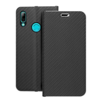Puzdro Luna Book Carbon Huawei P Smart 2019 - čierne