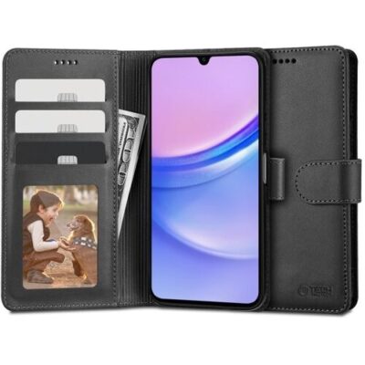 Puzdro Tech-Protect Wallet Book Samsung Galaxy A15 4G/5G - čierne