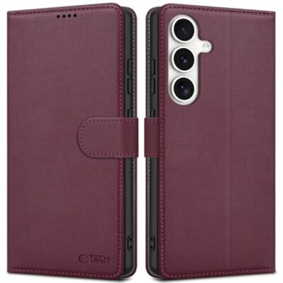 Puzdro Tech-Protect Wallet Book Samsung Galaxy S25 5G - bordov&eacute;