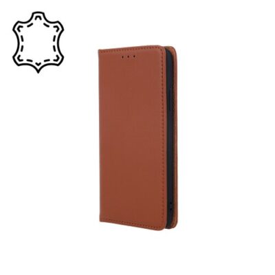 Puzdro Book Special Leather (koža) iPhone 13 - Hnedé