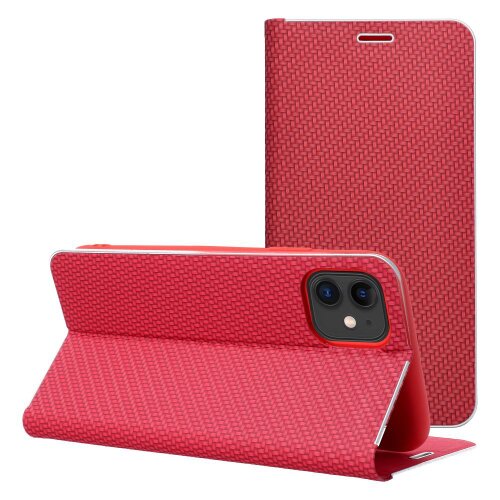 Puzdro Luna Book Carbon iPhone 17 Pro - červené
