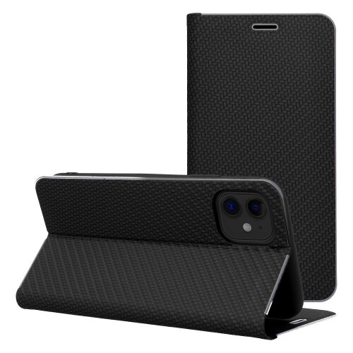 Puzdro Luna Book Carbon iPhone 17 Pro - čierne