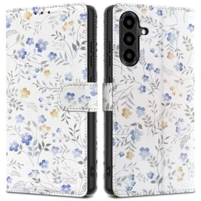 Puzdro Tech-Protect Book Samsung Galaxy A56 5G - Jarn&eacute; kvety