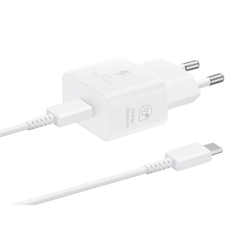 EP-T2510XWE Samsung USB-C 25W Cestovní nabíječka + USB-C Datový Kabel White