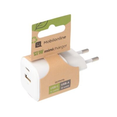 EKO NABÍJAČKA 12W 2-portová (1x USB-C 12W + 1x USB-A 12W) Biela