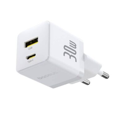Baseus Palm Fast Nab&iacute;ječka USB-A + USB-C 30W White