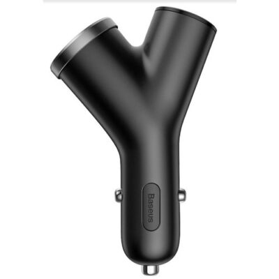 Baseus CCALL-YX01 Nab&iacute;ječka do Auta Y Type 2xUSB + Extender Black
