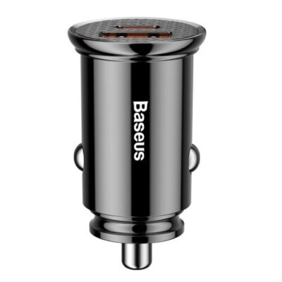 Baseus CCALL-YS01 Circular Nab&iacute;ječka do Auta USB+USB-C 30W Black