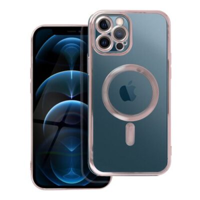 Puzdro Magsafe Shine iPhone 12 Pro Max - ružovo-zlaté
