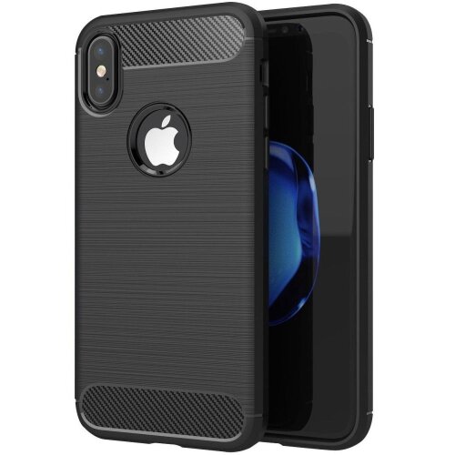 Puzdro Carbon Lux TPU iPhone XS Max - čierne
