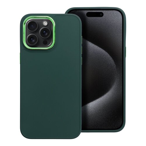 Puzdro Frame TPU iPhone 15 Pro Max - zelené