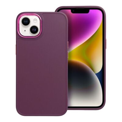 Puzdro Frame TPU iPhone 14 - fialov&eacute;