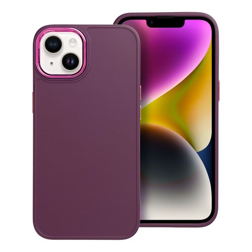 Puzdro Frame TPU iPhone 14 - fialové