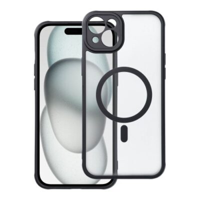 Puzdro Magsafe Matte Clear iPhone 15 Plus - čierne
