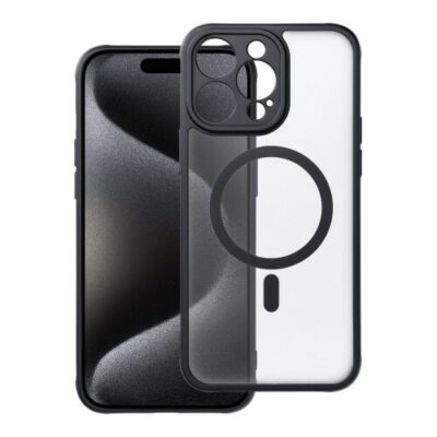 Puzdro Magsafe Matte Clear iPhone 15 Pro Max - čierne