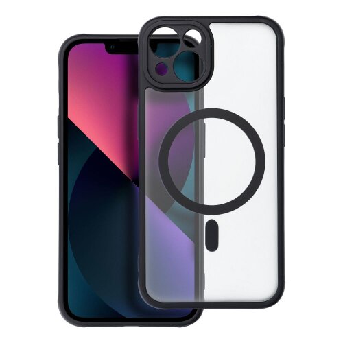 Puzdro Magsafe Matte Clear iPhone 13 - čierne