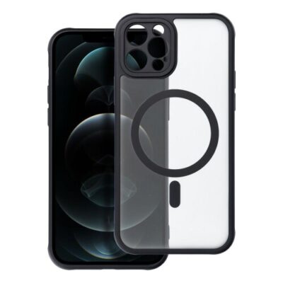 Puzdro Magsafe Matte Clear iPhone 12 Pro - čierne