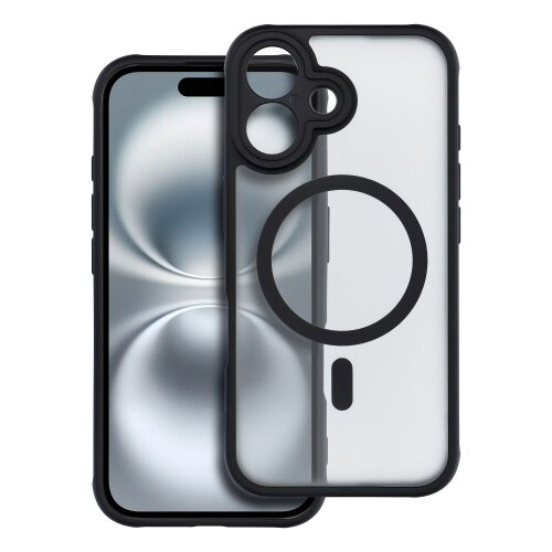 Puzdro Magsafe Matte Clear iPhone 16 - čierne