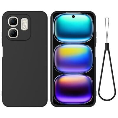 Puzdro Liquid Dropproof Infinix Hot 50i, s p&uacute;tkom - čierne