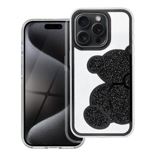 Puzdro Teddy Bear iPhone 13 Mini - čierne