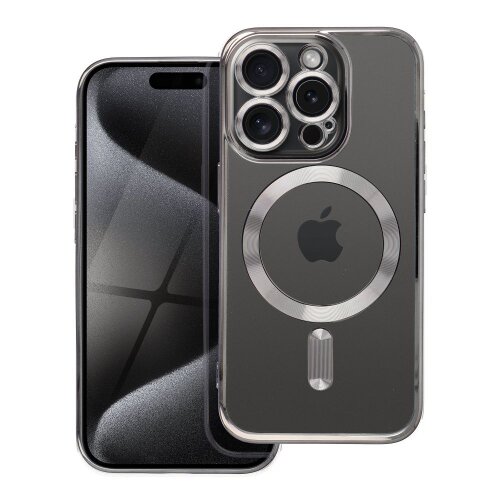 Puzdro Magsafe Shine iPhone 15 Pro - šedé