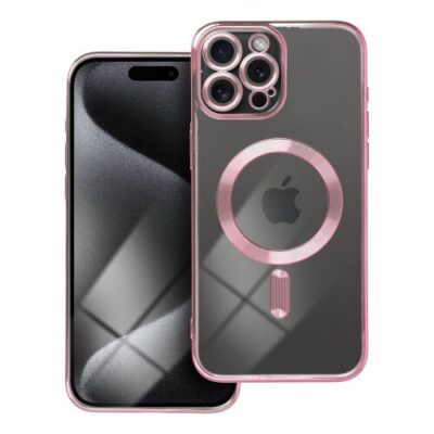Puzdro Magsafe Shine iPhone 15 Pro Max - ružovo-zlaté
