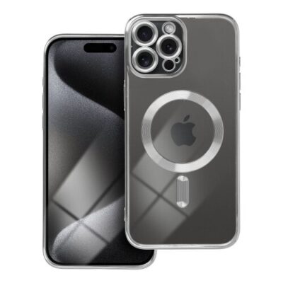 Puzdro Magsafe Shine iPhone 15 Pro Max - strieborné
