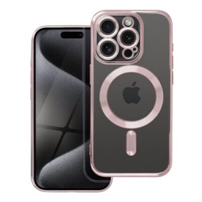 Puzdro Magsafe Shine iPhone 15 Pro - ružovo-zlaté