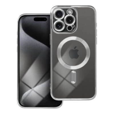 Puzdro Magsafe Shine iPhone 15 Pro - strieborné