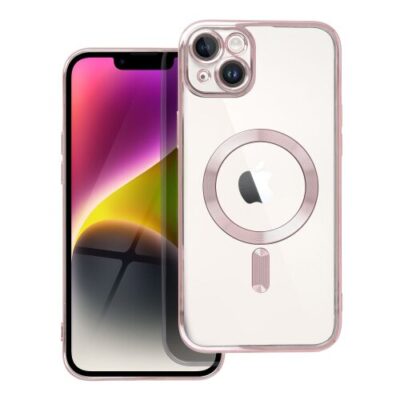 Puzdro Magsafe Shine iPhone 14 Plus - ružovo-zlaté
